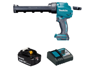 Combo súng bắn silicon dùng pin Makita DCG180Z + pin BL1830B + sạc nhanh DC18RC – giải pháp bơm keo gọn nhẹ, chuyên nghiệp.