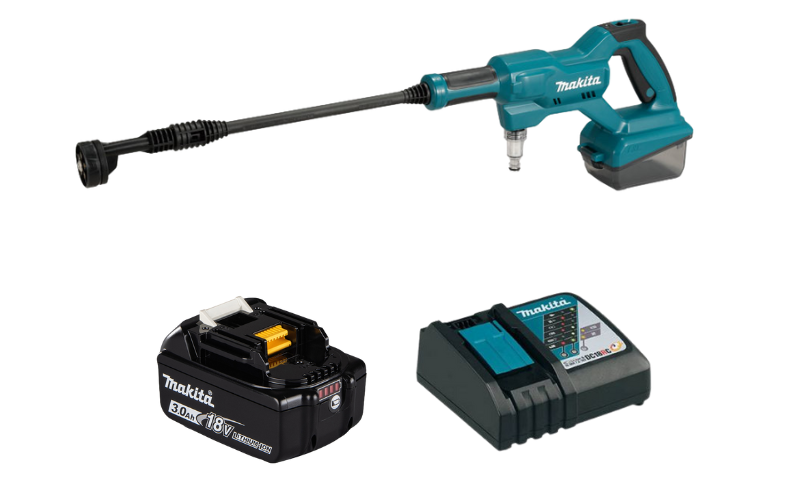 Combo máy xịt rửa áp lực dùng pin 18V Makita DHW180Z01 kèm pin BL1830B & sạc nhanh DC18RC