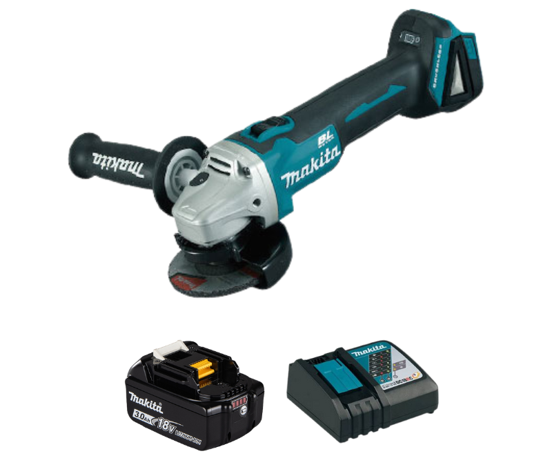 Combo máy mài góc dùng pin Makita DGA404Z + pin BL1830B + sạc nhanh DC18RC – bộ combo máy mài góc pin Makita gọn nhẹ, mạnh mẽ cho thợ chuyên nghiệp.