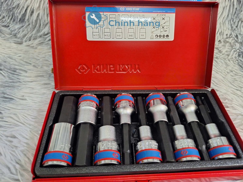 Bộ đầu tuýp lục giác 9 chi tiết Kingtony 4120PR chính hãng