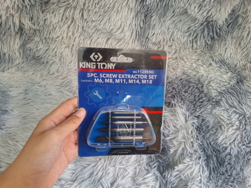 Bộ mũi taro lấy bu lông ốc gãy 5 chi tiết Kingtony 11205SQ chính hãng