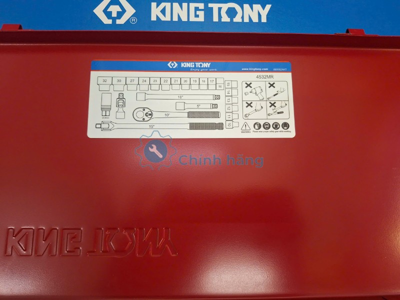 Bộ Tuýp 24 Chi Tiết Hệ Mét Kingtony 4532MR 1/2 Inch 3 Model bộ tuýp Kingtony 4532MR trên hộp sản phẩm