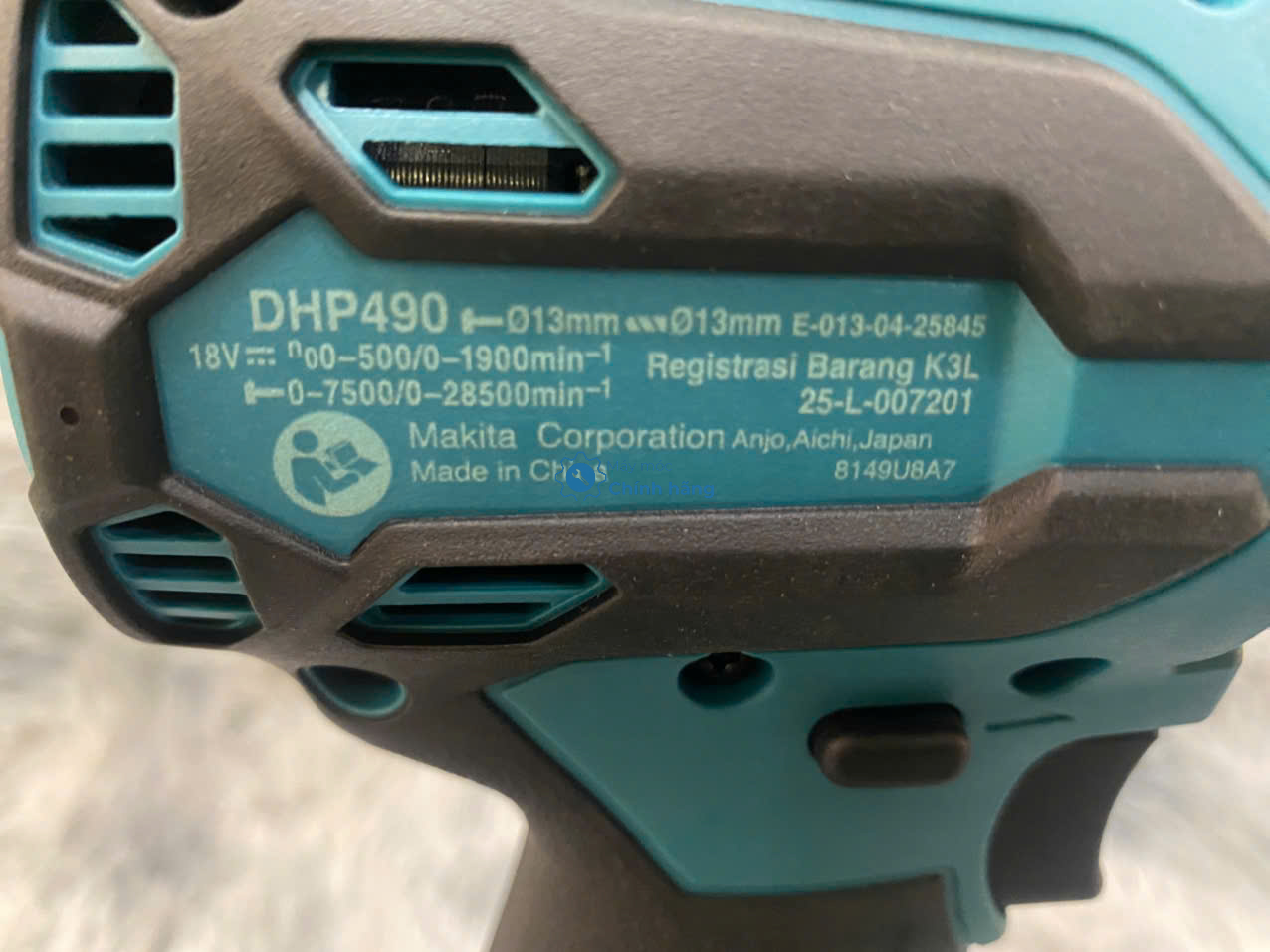 Máy Khoan Búa Makita DHP490RTJ Chính Hãng – Bộ 2 Pin 5.0Ah 15 Tem thông số kỹ thuật Makita DHP490RTJ chính hãng